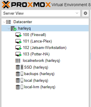 Harley Q Proxmox Server